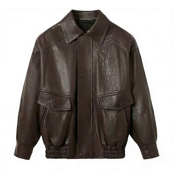 Women's American Vintage Bubble Sheepskin Leather Moto Jacket